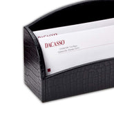 Black Crocodile Embossed Leather Letter Holder